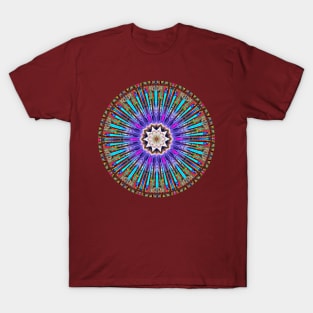 Trippy Colorful Floral Mandala Design T-Shirt